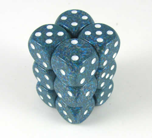 Sea Speckled D6 16mm Dobbelsteen Set (12 stuks)