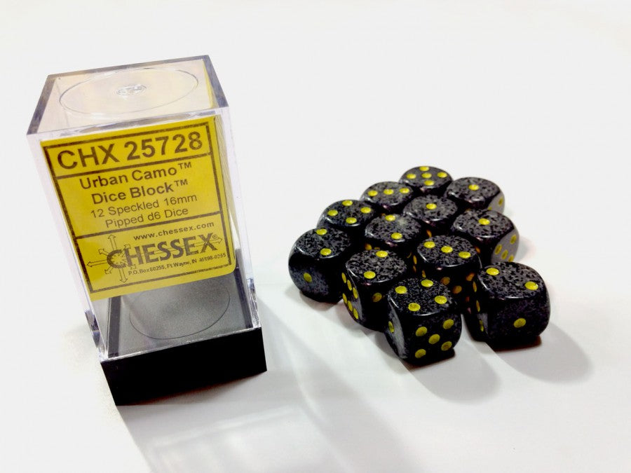 Urban Camo Speckled D6 16mm Dobbelsteen Set (12 stuks)